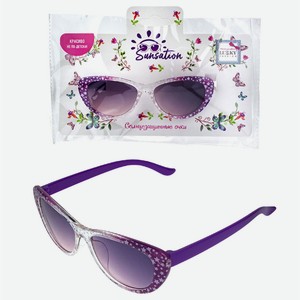 Солнцезащитные очки Lukky Fashion д.детей  Звездное мерцание ,фиолетовый градиент,пакет