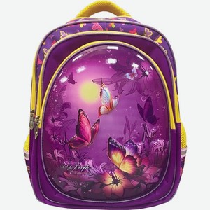 Рюкзак школьный Lamark SB20492  Бабочки на фиолетовом , 41х32х24 см