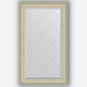 Зеркало с гравировкой в багетной раме Evoform травленое серебро 95 мм 78x133 см