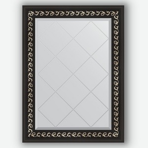 Зеркало с гравировкой в багетной раме Evoform черный ардеко 81 мм 65x87 см