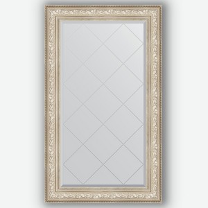 Зеркало с гравировкой в багетной раме Evoform виньетка серебро 109 мм 80x135 см