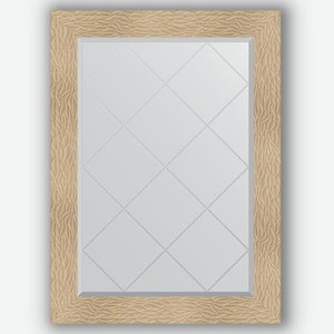Зеркало с гравировкой в багетной раме Evoform золотые дюны 90 мм 76x104 см