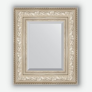 Зеркало с фацетом в багетной раме Evoform виньетка серебро 109 мм 50х60 см