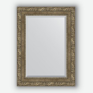 Зеркало с фацетом в багетной раме Evoform виньетка античная латунь 85 мм 55х75 см