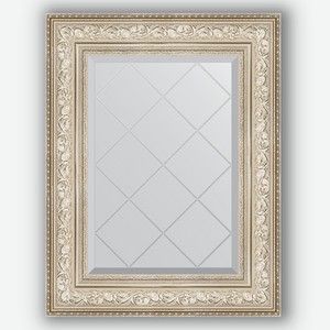 Зеркало с гравировкой в багетной раме Evoform виньетка серебро 109 мм 60x78 см