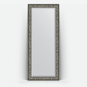 Зеркало напольное с фацетом в багетной раме Evoform византия серебро 99 мм 84x203 см