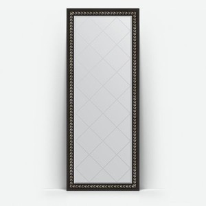 Зеркало напольное с гравировкой в багетной раме Evoform черный ардеко 81 мм 80x199 см