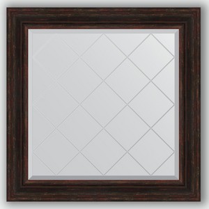 Зеркало с гравировкой в багетной раме Evoform темный прованс 99 мм 89x89 см