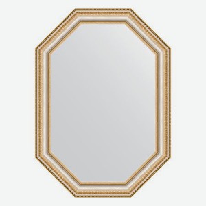 Зеркало в багетной раме Evoform золотые бусы на серебре 60 мм 51x71 см