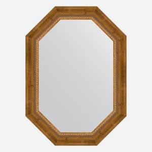 Зеркало в багетной раме Evoform состаренная бронза с плетением 70 мм 53x73 см