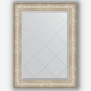 Зеркало с гравировкой в багетной раме Evoform виньетка серебро 109 мм 80x108 см