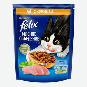 Сухой корм Felix Мясное объедение курица для взрослых кошек 200 г