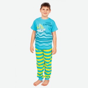 Пижама для мальчика Basia р.122 цв.полоса+св.бирюза арт.М2259-5771