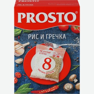 Рис и Греча PROSTO Ассорти 62,5г*8 пак Рис–1 сорт греча-в/с, Россия, 500 г