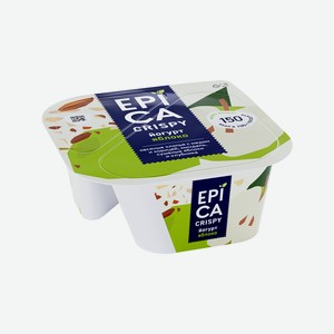 Йогурт Epica Crispy с Яблоком со смесью из мюсли, миндаля, сушеных яблок и клубники 5.7%, 138 г
