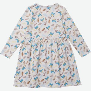 Платье для девочки KOGANKIDS р.80 / 12 месяцев цв.ваниль набивка птички арт.221-329-31