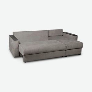 Орматек Угловой диван-кровать Dusseldorf (Велюр Happy 927 серый) 143x202