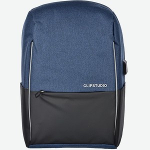 Рюкзак подростковый 45x32x15 см 1 отделение на молнии, USB - выход, черный / синий ВР43003