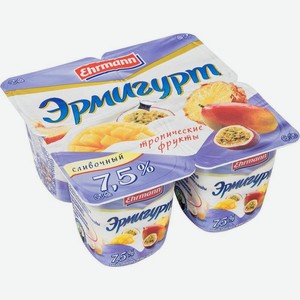Продукт йогуртный Эрмигурт Тропические фрукты 7,5%