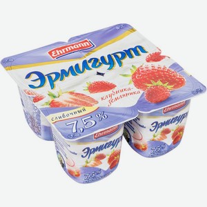Продукт йогуртный Эрмигурт Клубника-Земляника 7.5%