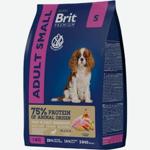 Сухой корм с курицей для взрослых собак мелких пород Brit Premium