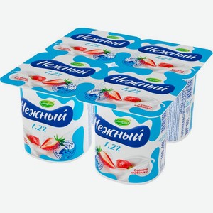Продукт йогуртный Нежный с соком клубники 1,2%