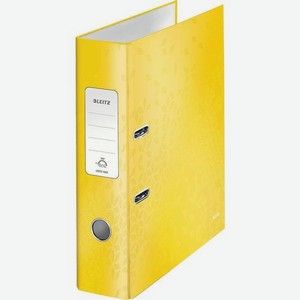 Папка-регистратор Leitz 10050016, A4, 80мм, картон ламинированный, желтый