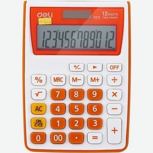 Калькулятор Deli E1122/OR, 12-разрядный, оранжевый