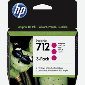 Картридж (тройная упаковка) HP 712, пурпурный / 3ED78A