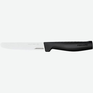 Нож кухонный Fiskars Hard Edge, для томатов, 114мм, заточка серрейтор, стальной, черный [1054947]