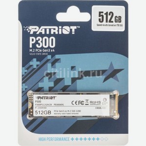SSD накопитель Patriot P300 P300P512GM28 512ГБ, M.2 2280, PCI-E 3.0 x4, NVMe