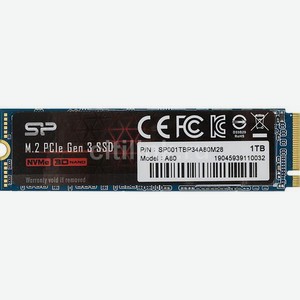 SSD накопитель Silicon Power M-Series SP001TBP34A80M28 1ТБ, M.2 2280, PCI-E 3.0 x4, NVMe