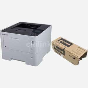 Принтер лазерный Kyocera P3145dn + картридж, черно-белая печать, A4, цвет белый
