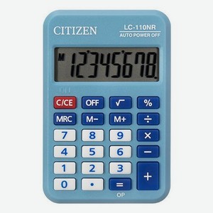 Калькулятор Citizen Cool4School, LC-110NRBL, 8-разрядный, голубой