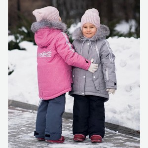 комплект (куртка+полукомбинезон) для девочки зимний  Кэрол  batik р.122 цв.серый арт.221-20з