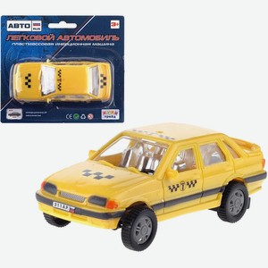 Машинка инерц.  Такси АВТОRus , цвет желтый, размер машинки: 10,8*4,6*3 см. арт. 311АР