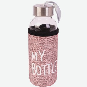 Бутылка для воды, в чехле My bottle, 400 мл, розовый УД-6409