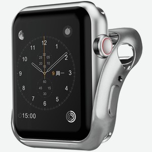 Бампер для Apple Watch InterStep 40mm Спортивный, силикон, серебро