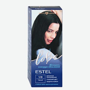 Крем-краска Estel Love для волос тон 1-0 черный, 100мл Россия