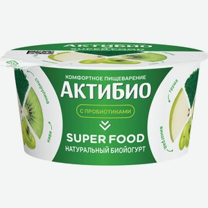 БЗМЖ Биойогурт Актибио Superfood груша/киви/вин/спир 2,2% 140г