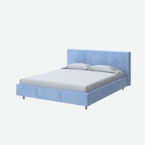 Мягкая Кровать Novo (Ткань: Велюр Teddy Небесно-голубой) 140x200