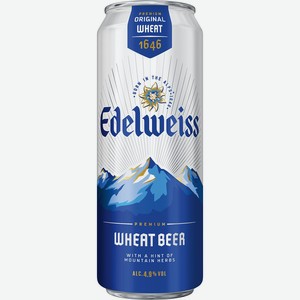 Пивной напиток Эдельвейс Пшеничное н/фильтр пастер 4,9% 0,43л ж/б Хейнекен