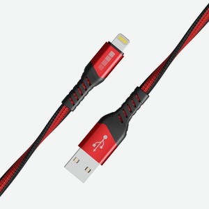 Кабель Lightning InterStep USB/Lightning плоский 1,2м Red/Black