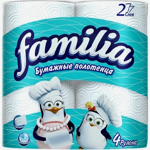 Бумажные полотенца Familia 2 слоя 4 рулона