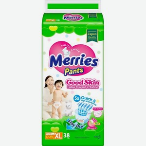 MERRIES Good Skin Трусики-подгузники XL (12-19кг) 38шт