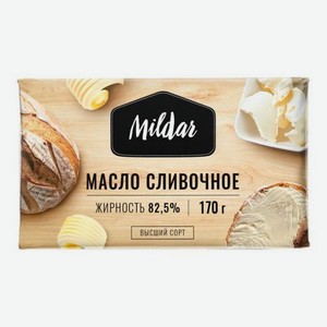 Масло сладкосливочное Mildar 82,5% 170гр