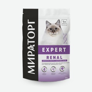 Полнорационный сухой корм для взрослых кошек всех пород при заболеваниях почек «Бережная забота о здоровье почек» 0,4 кг