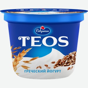 Йогурт греческий злаки/клетчатка льна 2% Савушкин, 0,25 кг
