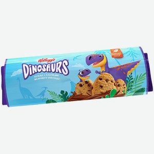 Печенье сдобное ванильное с кусочками молочного шоколада Dinosaurs 0,18 кг ТМ Kellogg’s