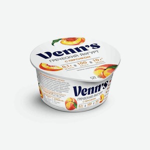 Йогурт греческий обезжиренный с персиком 0,1% Venn`s, 0,13 кг